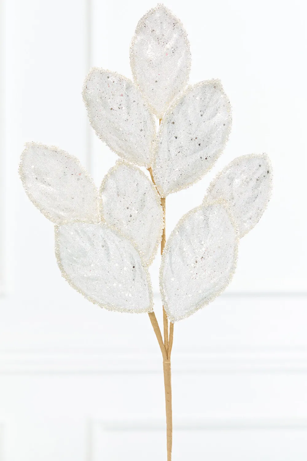 Decorator's Warehouse 27" Platinum Glitter Leaf Spray > Sugar & Spice|Christmas Sprays