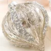 Decorator's Warehouse 4" - 6" Platinum Mercury Glass Glitter Stripe Ornament > Sugar & Spice|Christmas Decor