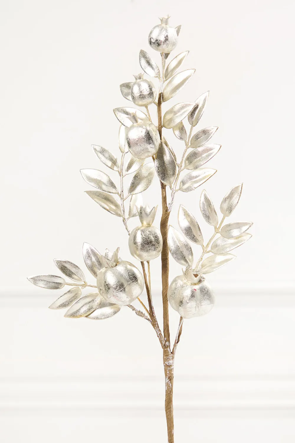 Decorator's Warehouse 26" Platinum Metallic Pomegranate Stem > Christmas Sprays|Christmas Decor