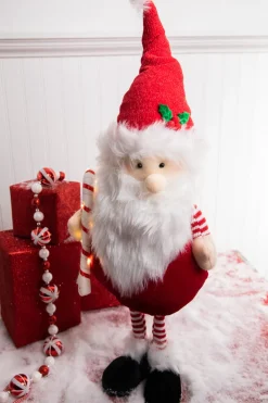 Decorator's Warehouse 22” Plush Standing Santa > North Pole Party|Peppermint