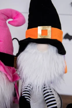 Decorator's Warehouse 22” Plush Witch Gnome - Orange/Black > Halloween|Halloween