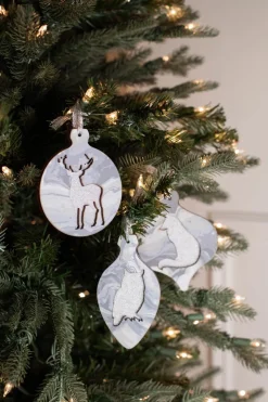 Decorator's Warehouse 3” Plywood Silver Silhouette Animal Ornament > Christmas Ornaments|Winter Woodland