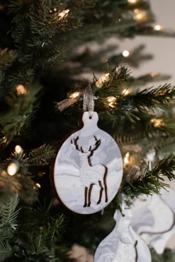 Decorator's Warehouse 3” Plywood Silver Silhouette Animal Ornament > Christmas Ornaments|Winter Woodland