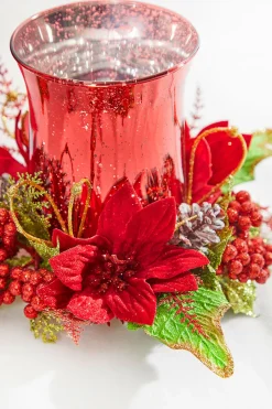 Decorator's Warehouse 6" Poinsettia & Pine Centerpiece > Christmas Sale|Christmas Decor