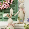 Decorator's Warehouse 12" Polyester Bunny With Flowers - Set of 2 > Easter Decor|Easter Decor