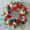 Decorator's Warehouse 22" Poppy Berry Wreath > All Wreaths|Patriotic Decor