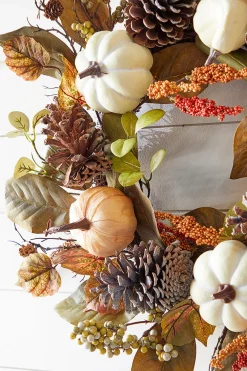 Decorator's Warehouse 24" Pumpkin Leaves Berry Wreath > Fall Decor|Fall Decor