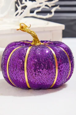 Decorator's Warehouse 7" Purple Sequin Pumpkin > Halloween|Halloween