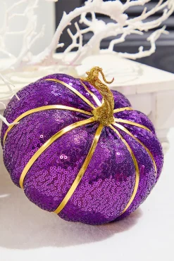 Decorator's Warehouse 7" Purple Sequin Pumpkin > Halloween|Halloween