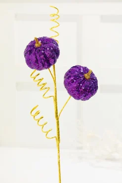 Decorator's Warehouse 24" Purple Sequin Pumpkin Spray > Halloween|Halloween