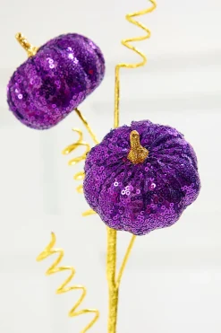 Decorator's Warehouse 24" Purple Sequin Pumpkin Spray > Halloween|Halloween