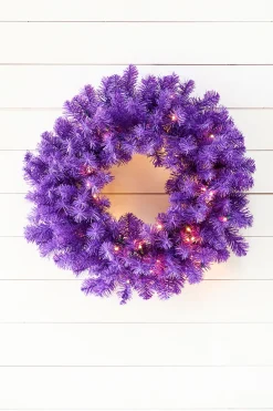 Decorator's Warehouse 24" Purple Wreath with LED Lights > Christmas Decor|All Wreaths