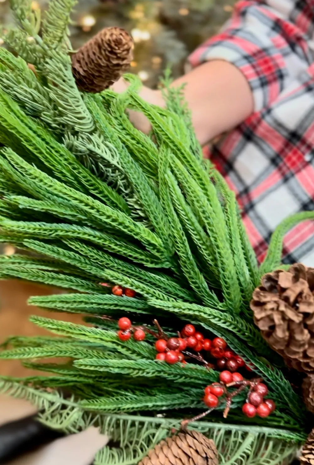 Decorator's Warehouse 36” Real Touch Mixed Evergreen Berry Swag > Farmhouse|Natural Greenery