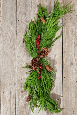 Decorator's Warehouse 36” Real Touch Mixed Evergreen Berry Swag > Farmhouse|Natural Greenery