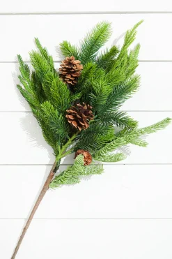 Decorator's Warehouse 24” Real Touch Norfolk Spruce Juniper Spray > Cardinal|Natural Greenery