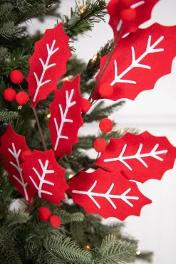 Decorator's Warehouse 28” Red and White Leaf Spray with Red Berries > Christmas Sprays|Christmas Decor
