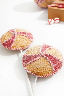 Decorator's Warehouse 24” Red and White Peppermint Stripe Waffle Spray > Christmas Decor|Christmas Sprays