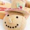 Decorator's Warehouse 6” Red and White Peppermint Stripe Waffle Snowman Ornament > Christmas Ornaments|Christmas Decor