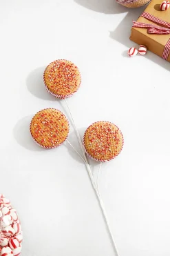 Decorator's Warehouse 28” Red and White Peppermint Stripe Macaron Waffle Spray > Best Sellers|Christmas Decor