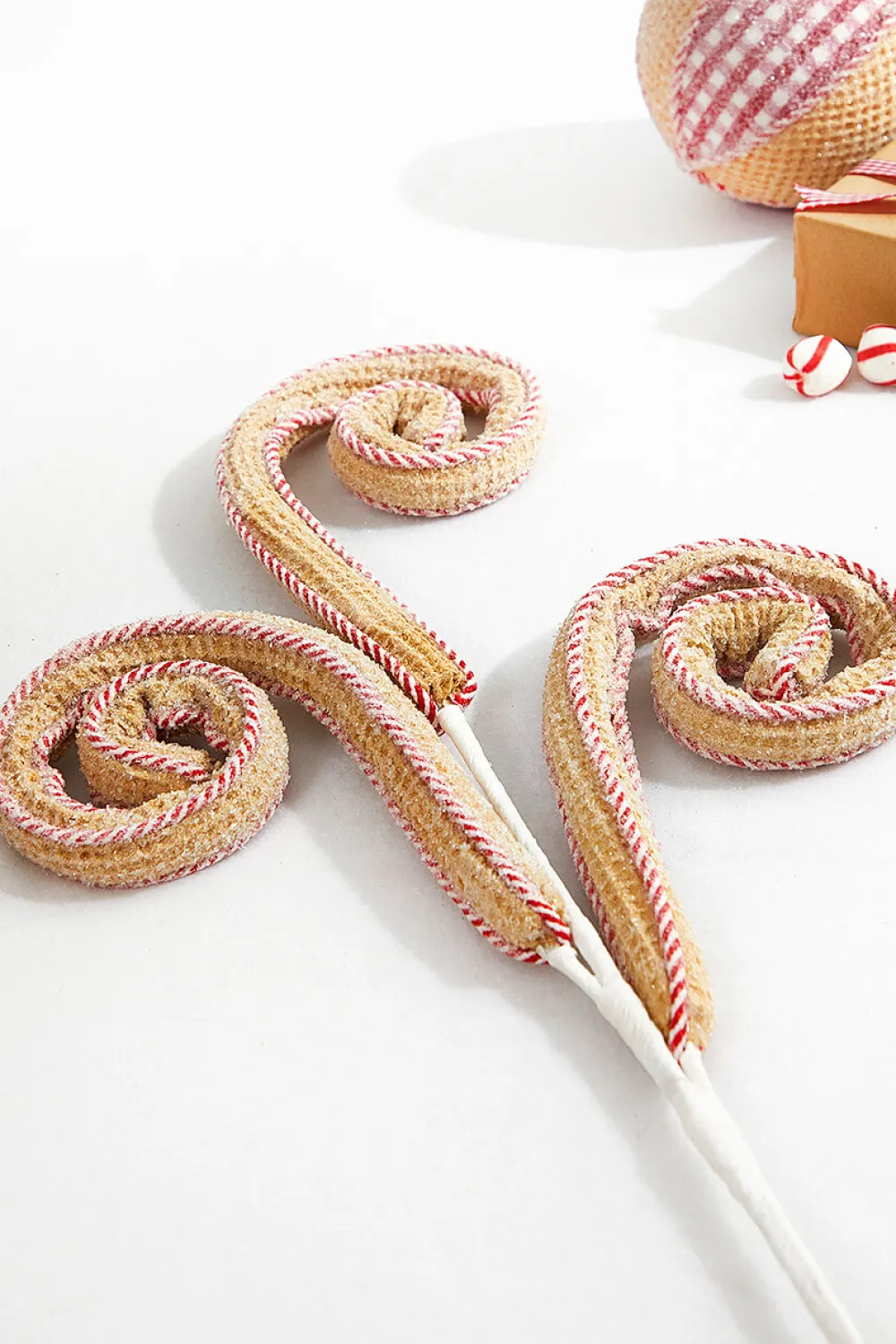 Decorator's Warehouse 29” Red and White Peppermint Waffle Spray > Christmas Decor|Christmas Sprays