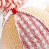 Decorator's Warehouse 5” Red and White Plaid Waffle Ball Ornament > Christmas Decor|Christmas Ornaments
