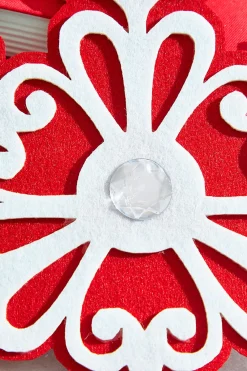 Decorator's Warehouse 9.8" Red and White Snowflake Ornament > Christmas Ornaments|Christmas Decor
