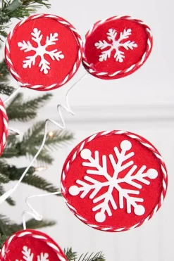 Decorator's Warehouse 26” Red and White Snowflake Spray > Christmas Decor|Christmas Sprays