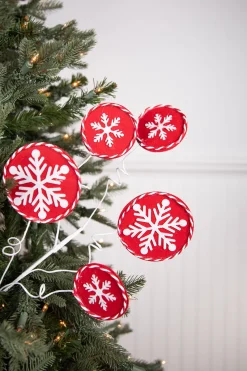 Decorator's Warehouse 26” Red and White Snowflake Spray > Christmas Decor|Christmas Sprays