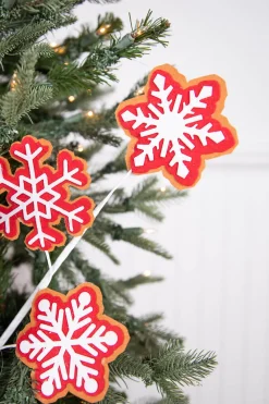 Decorator's Warehouse 23” Red and White Snowflake Spray > Best Sellers|Christmas Decor