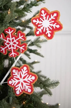 Decorator's Warehouse 23” Red and White Snowflake Spray > Best Sellers|Christmas Decor