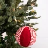 Decorator's Warehouse 4” Red and White Stripe Ornament Ball > Christmas Decor|Patriotic Decor
