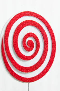 Decorator's Warehouse 20” Red and White Swirl Candy Stem > Christmas Sprays|Christmas Decor