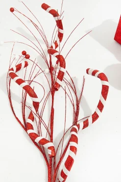 Decorator's Warehouse 34" Red and White Twist Grass Spray > Peppermint|Christmas Sale