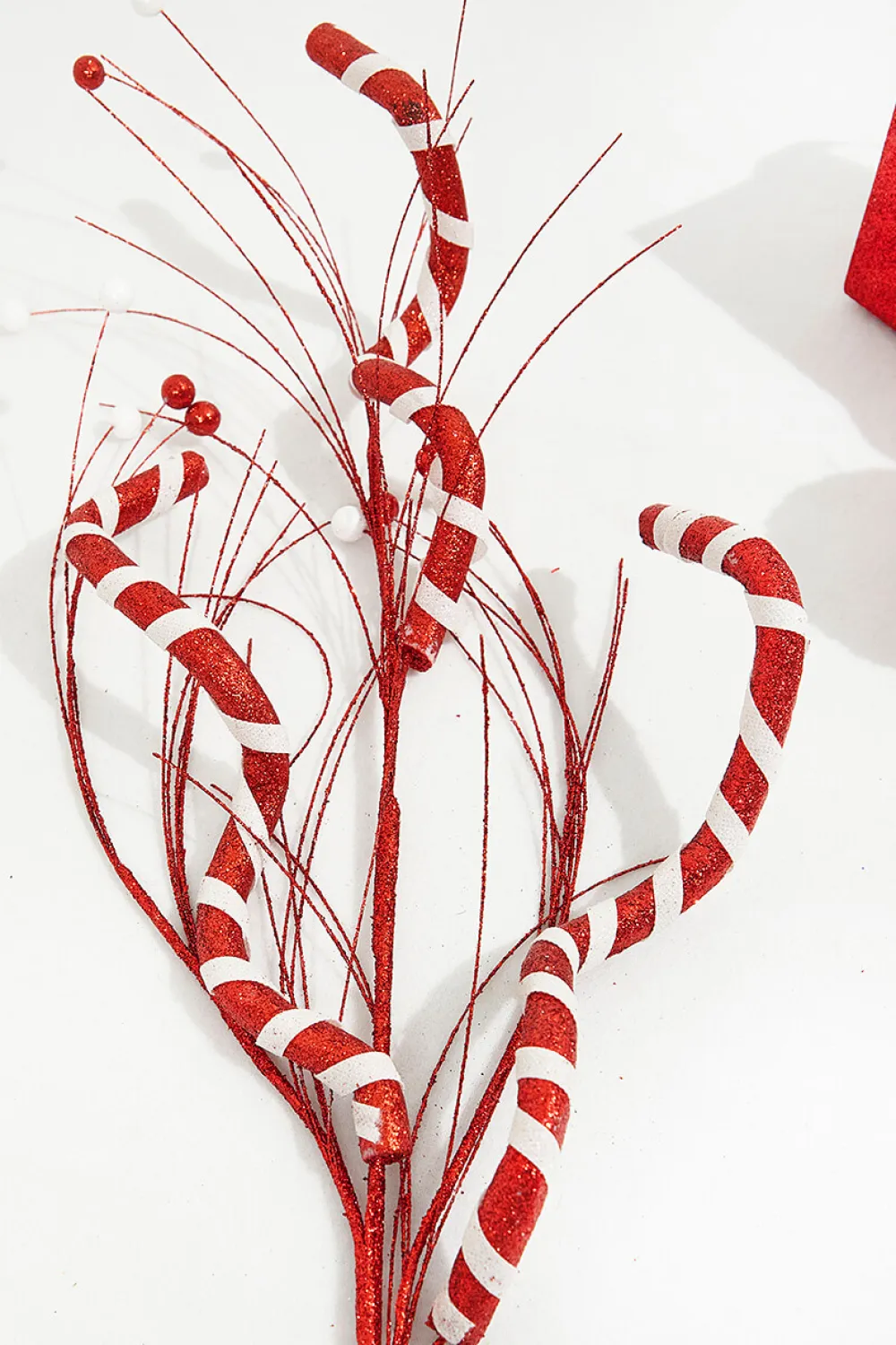 Decorator's Warehouse 34" Red and White Twist Grass Spray > Peppermint|Christmas Sale