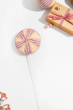 Decorator's Warehouse 23” Red and White Waffle Peppermint Spray > Gingerbread|Christmas Decor