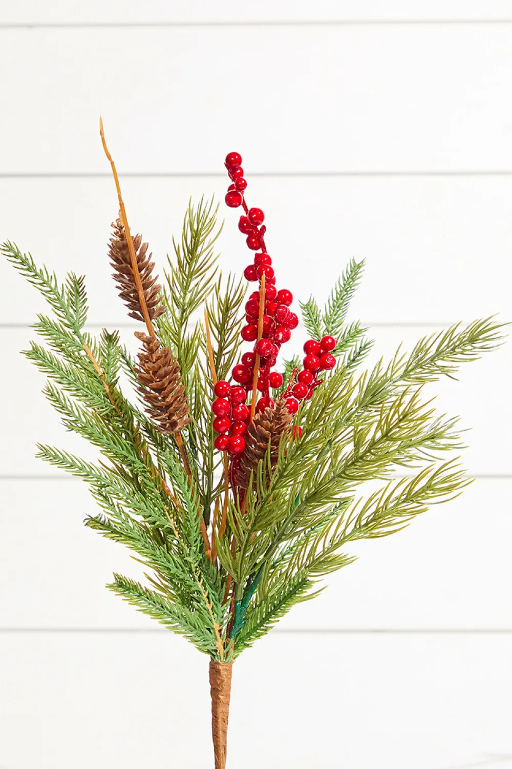 Decorator's Warehouse 18" Red Berries Pine Spray > Cardinal|Natural Greenery