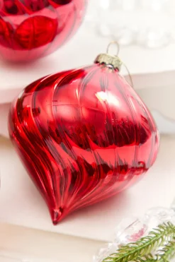 Decorator's Warehouse 4" - 6" Red Blown Glass Ornament > Christmas Decor|Christmas Ornaments