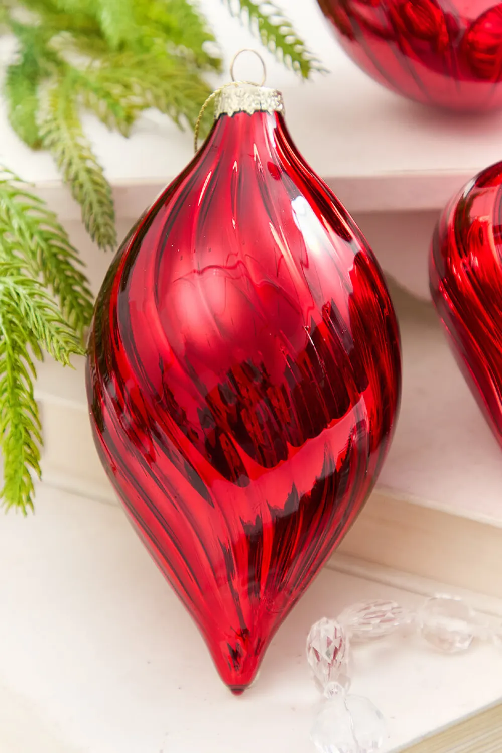 Decorator's Warehouse 4" - 6" Red Blown Glass Ornament > Christmas Decor|Christmas Ornaments
