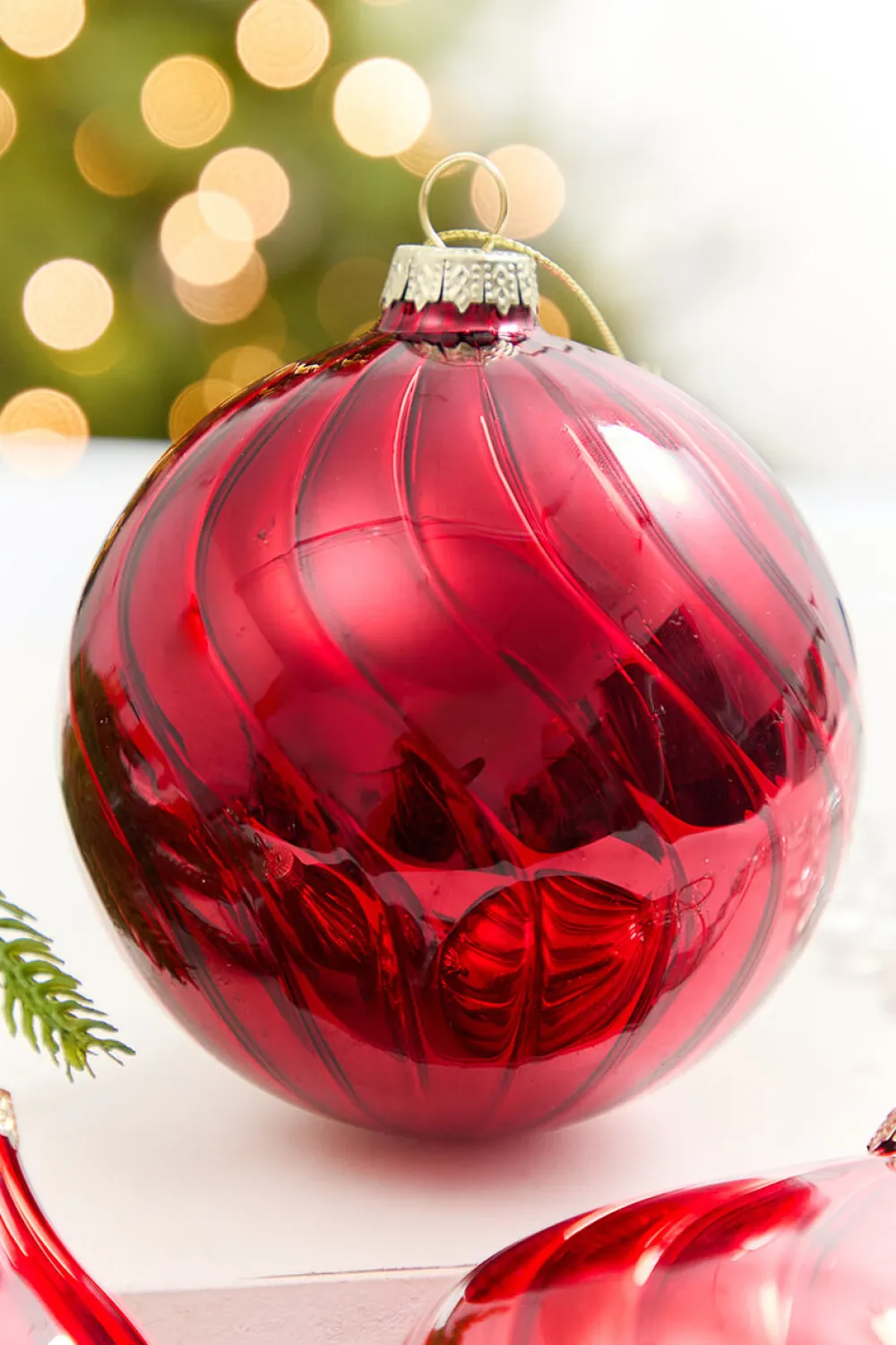 Decorator's Warehouse 4" - 6" Red Blown Glass Ornament > Christmas Decor|Christmas Ornaments