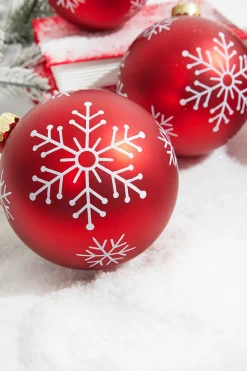 Decorator's Warehouse 5" Red Christmas Ball Ornaments - Set of 6 > Boxed Sets|Christmas Sale