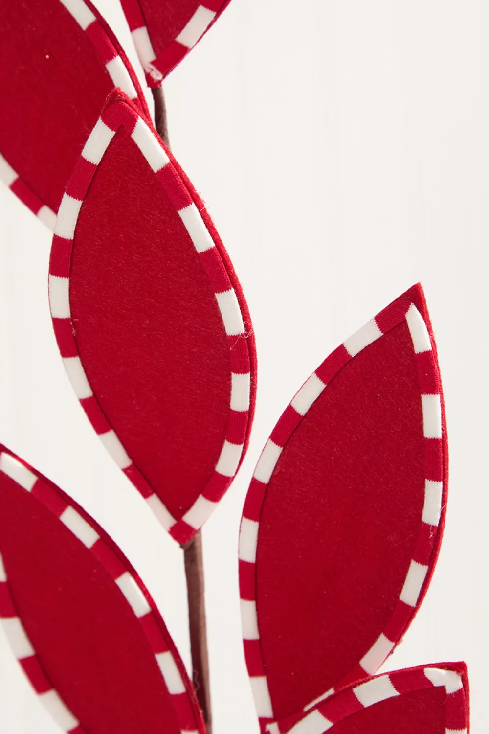 Decorator's Warehouse 25" Red Felt Leaf Spray with Peppermint Edge > Christmas Decor|Storyville