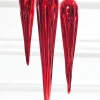 Decorator's Warehouse 13" Red Finial Glass Ornament > Red & Silver|Christmas Decor