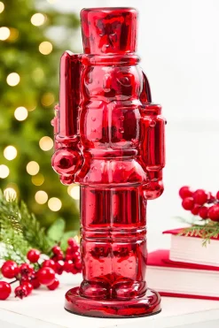 Decorator's Warehouse 12" Red Glass Nutcracker > Nutcracker|Christmas Accents