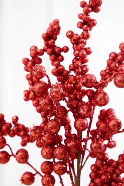 Decorator's Warehouse 20" Red Glitter Berry Spray > Farmhouse|2026 New Additions
