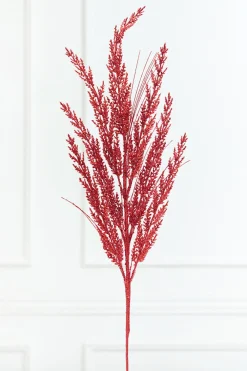 Decorator's Warehouse 31" Red Glitter Cedar Grass Spray > Traditional|2026 New Additions
