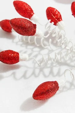 Decorator's Warehouse 20.5” Red Glitter Christmas Light Bulbs Spray > North Pole Party|Christmas Sale