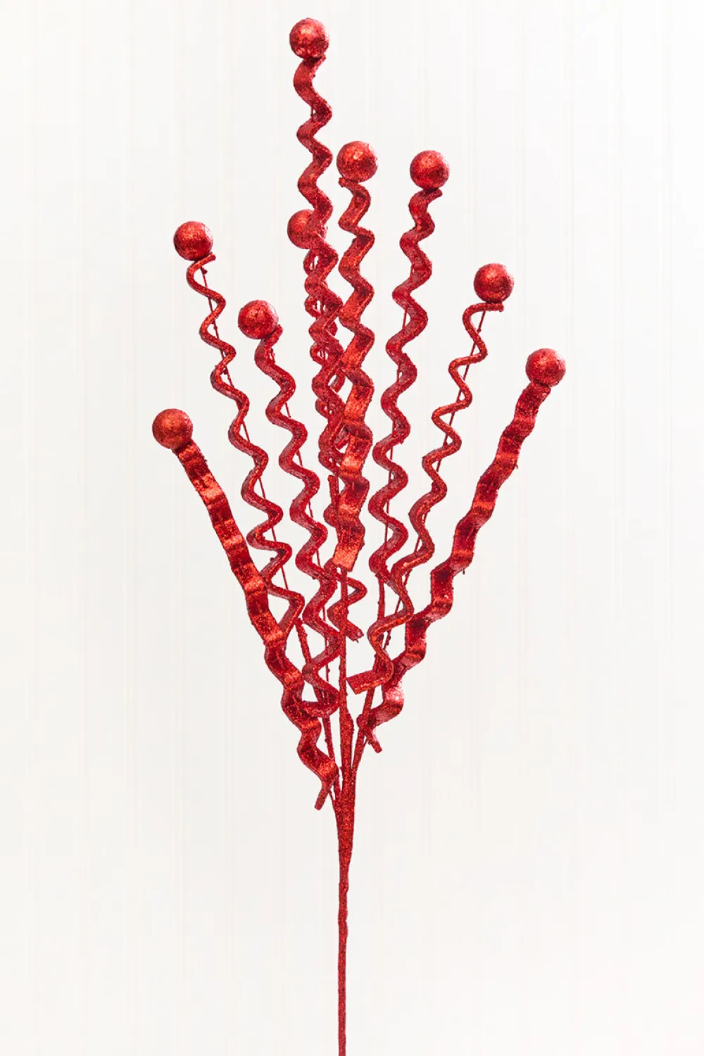 Decorator's Warehouse 28" Red Glitter Curly Spray > Christmas Decor|2026 New Additions