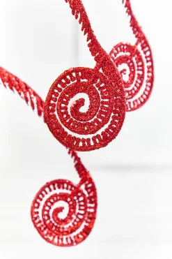 Decorator's Warehouse 50" Red Glitter Curly Spray > 2026 New Additions|Classic Christmas