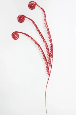 Decorator's Warehouse 50" Red Glitter Curly Spray > 2026 New Additions|Classic Christmas