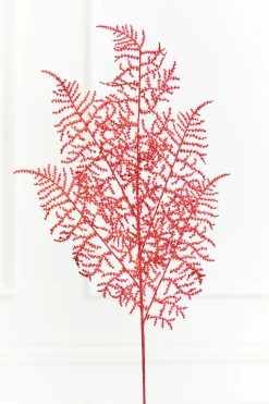 Decorator's Warehouse 35" Red Glitter Fern Spray > Christmas Sale|Christmas Sprays